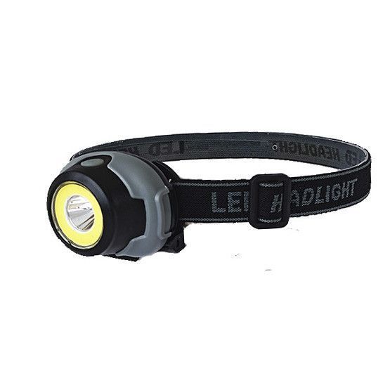 Фонарь налобный с красным и белым светом KX-1802R+COB, на батарейки 3&times;AAA, ближний COB свет, батарейки в подарок 00316 фото