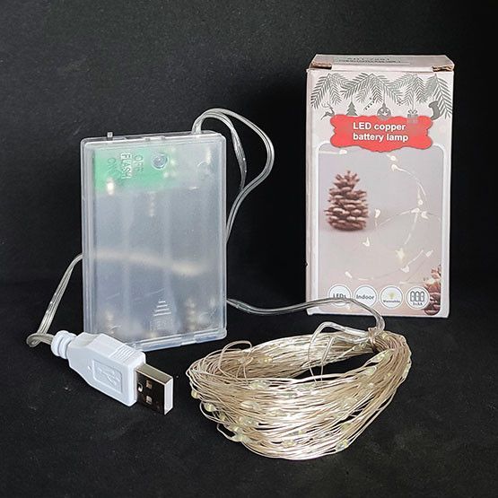 Гірлянда "Роса" на USB або від батарейок, 10 м, 100 LED, синє світло 02405 фото Гірлянда "Роса" на USB або від батарейок, 10 м, 100 LED, синє світло 02405 фото
