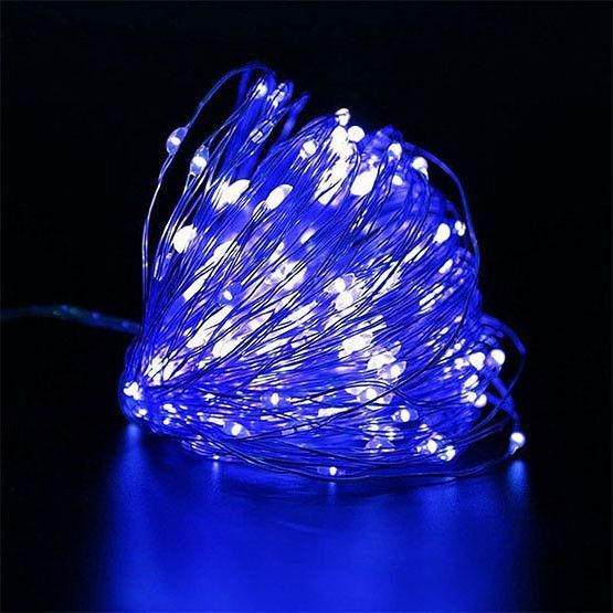 Гірлянда "Роса" на USB або від батарейок, 10 м, 100 LED, синє світло 02405 фото Гірлянда "Роса" на USB або від батарейок, 10 м, 100 LED, синє світло 02405 фото