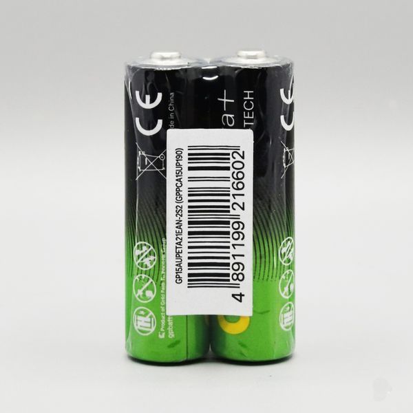Батарейка пальчик AA (LR6) GP Ultra Plus Alkaline 1.5V Алкалиновая (1 шт.) 03906 фото