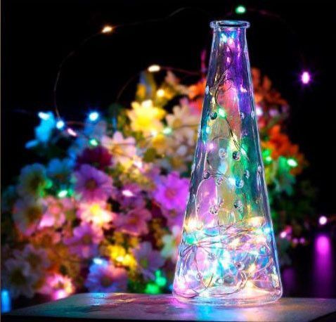 Гирлянда "Роса" на USB или от батареек, 20 м, 200 LED, разноцветный свет 02407 фото