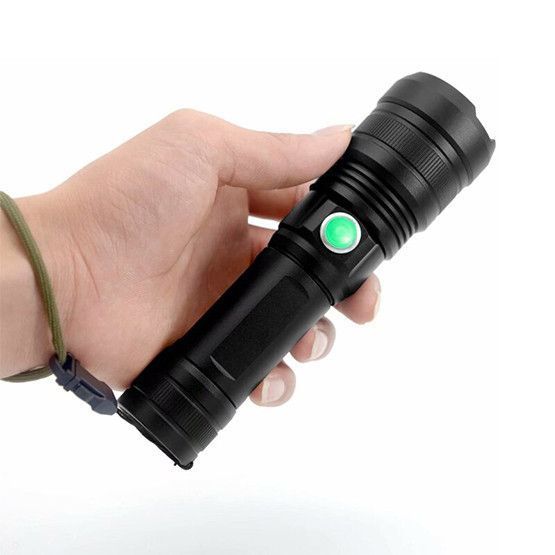 Ліхтар ручний з червониим світлом BL-512R, акумуляторний 18650 3000mAh, зум (фокус), зарядка USB, X-Balog 00018 фото