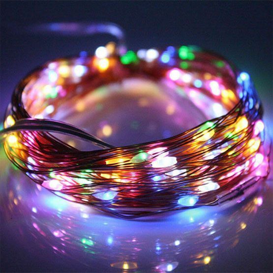 Гирлянда "Роса" на USB или от батареек, 20 м, 200 LED, разноцветный свет 02407 фото