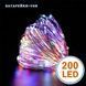 Гирлянда "Роса" на USB или от батареек, 20 м, 200 LED, разноцветный свет 02407 фото 1