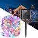 Гірлянда акумуляторна "Роса" з сонячною батареєю, 10 м, 100 LED, різнокольорове світло 02700 фото 1
