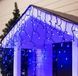 Гирлянда бахрома LED 2.5x0.6 м синяя, черный провод, динамические режимы 01802 фото 1