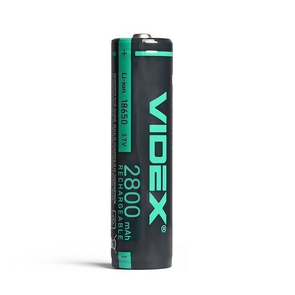 Аккумулятор с защитой 18650 Li-ion Videx 2800mAh 3.7V Выпуклый (Button Top) для фонарей и приборов 03625 фото