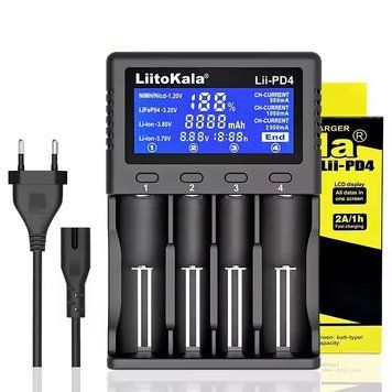 Зарядний пристрій для акумуляторів LiitoKala Lii-PD4 (220V) на 4 слоти з LCD-дисплеєм для Li-ion / LiFePO4 / Ni-MH 04213 фото