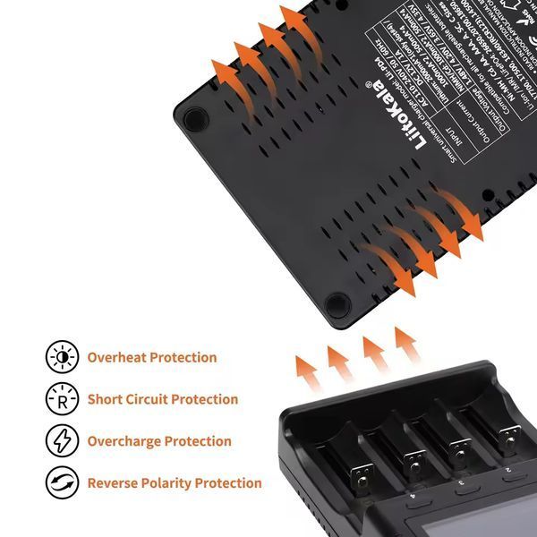 Зарядний пристрій для акумуляторів LiitoKala Lii-PD4 (220V) на 4 слоти з LCD-дисплеєм для Li-ion / LiFePO4 / Ni-MH 04213 фото