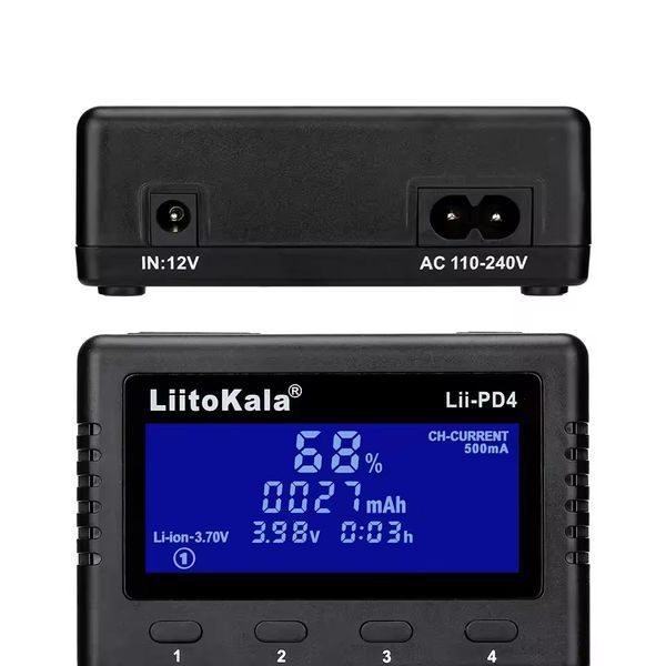 Зарядний пристрій для акумуляторів LiitoKala Lii-PD4 (220V) на 4 слоти з LCD-дисплеєм для Li-ion / LiFePO4 / Ni-MH 04213 фото