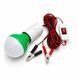 Світлодіодна переносна LED лампа 12V 5W кемпінгова під акумулятор (патрон E27, з вимикачем, затискачами-крокодилами та кабелем 4м), зелена 05152 фото 1
