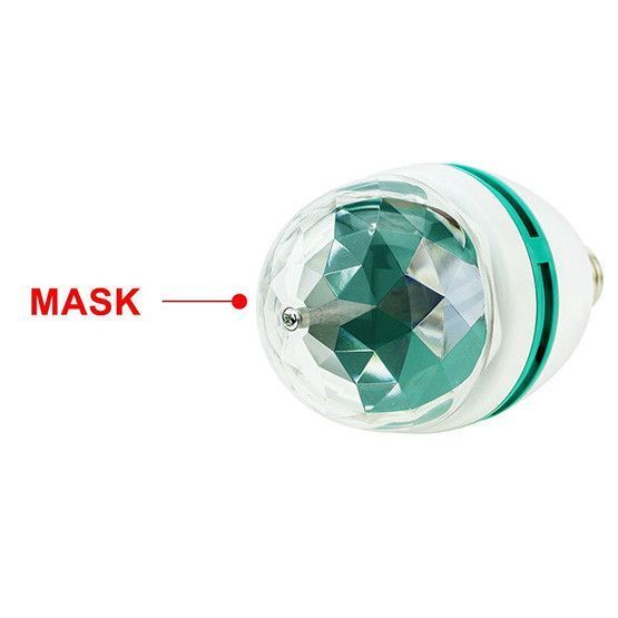 Диско лампа LED RGB Full Color вращающаяся, E27, цветной светомузыкальный светильник 03300 фото