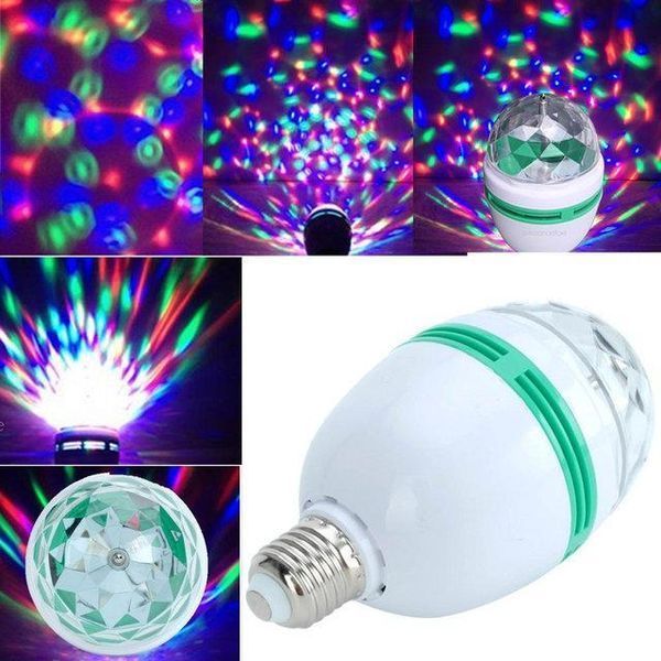 Диско лампа LED RGB Full Color вращающаяся, E27, цветной светомузыкальный светильник 03300 фото