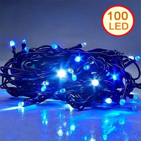 Гирлянда LED Multi Function 7 м, 100 LED синяя, 8 режимов 01806 фото