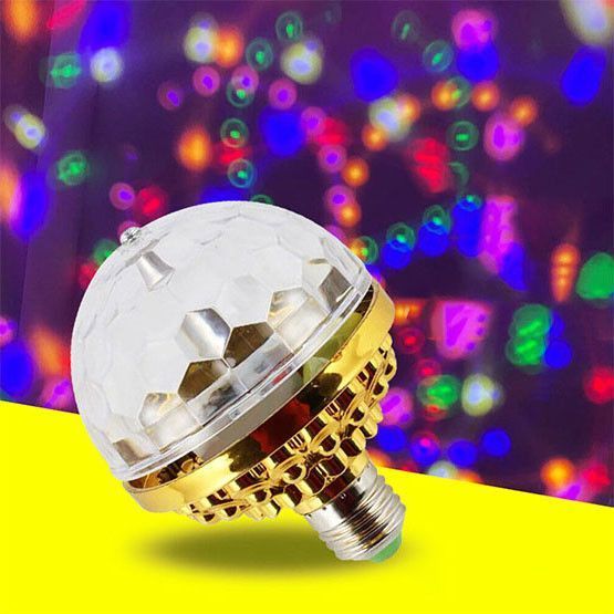 Диско лампа LED RGB вращающаяся G046, цокольная, цветной светильник для вечеринок 03302 фото