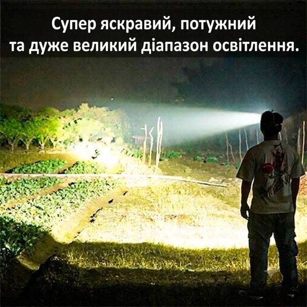 Мощный 2 в 1 однорежимный налобный фонарь + павербанк P50 XQ-219, аккумуляторный 3&times;18650, зум (фокус), USB-зарядка, X-Balog 00343 фото