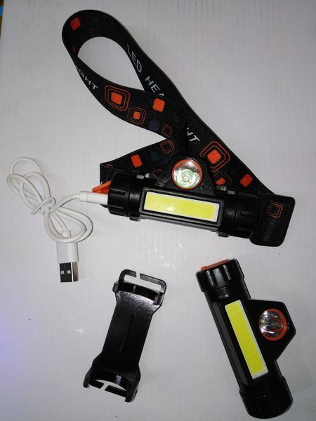 Ліхтар налобний XPE+COB BL-8101, акумуляторний, вбудований 18650, зарядка USB, ближнє COB світло 00331 фото Ліхтар налобний XPE+COB BL-8101, акумуляторний, вбудований 18650, зарядка USB, ближнє COB світло 00331 фото