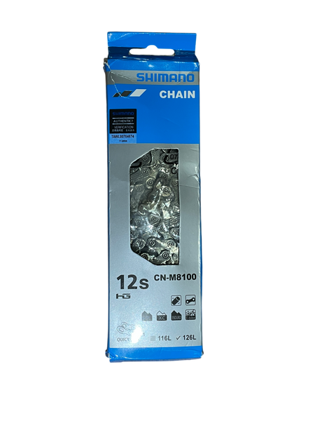 Ланцюг для велосипеда Shimano Deore XT CN-M8100 12 швидкостей (126 ланок, з замком Quick-Link, Box(коробка пошкоджена)) 08000 фото