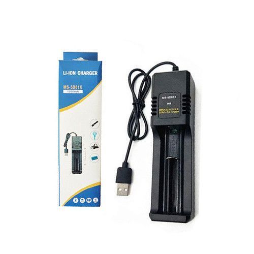 Зарядний пристрій для акумуляторів MS-5D81X USB на 1 слот для Li-ion 14500 / 16340 / 18650 / 26650 04207 фото