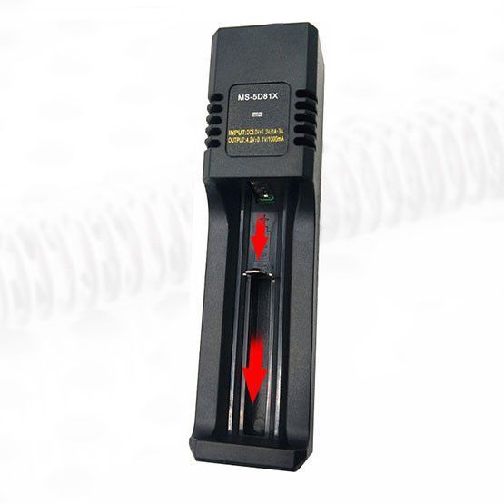 Зарядний пристрій для акумуляторів MS-5D81X USB на 1 слот для Li-ion 14500 / 16340 / 18650 / 26650 04207 фото