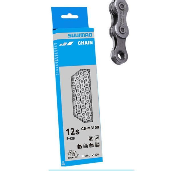Ланцюг для велосипеда Shimano Deore XT CN-M8100 12 швидкостей (126 ланок, з замком Quick-Link, Box(коробка пошкоджена)) 08000 фото