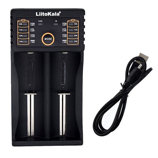 Зарядний пристрій для акумуляторів LiitoKala Lii-202 USB на 2 слоти із функцією Power Bank 04208 фото