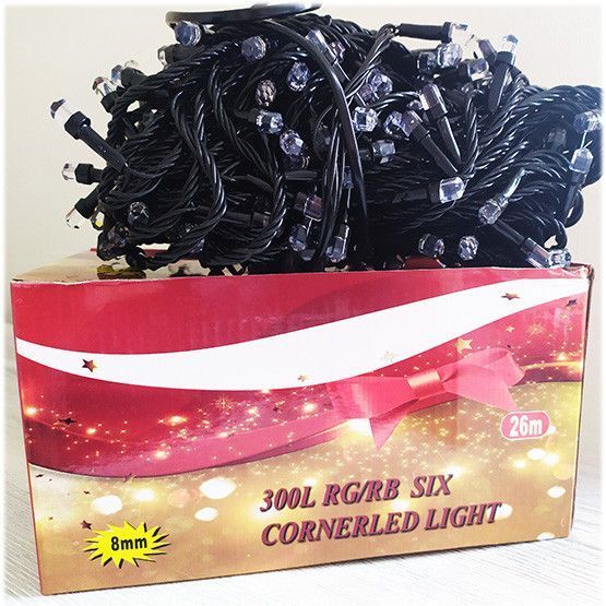 Гірлянда LED 26 м 300 LED Six Corner різнокольорова 01809 фото Гірлянда LED 26 м 300 LED Six Corner різнокольорова 01809 фото