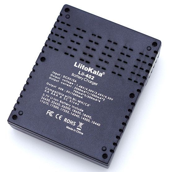 Зарядний пристрій для акумуляторів LiitoKala Lii-402 USB на 4 слоти із функцією Power Bank 04209 фото