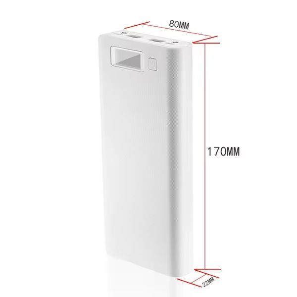 Корпус повербанка под 8 аккумуляторов 18650 M8 White (10.5W, задвижная крышка-слайдер, LED-дисплей) 14001 фото