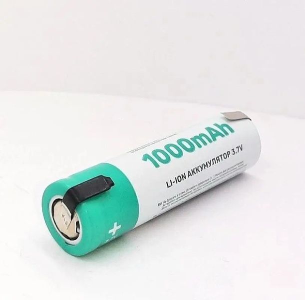 Акумулятор 18650 Li-ion AREXES 1000mAh 3.7V з пластинами під пайку для ліхтариків та павербанків 03602 фото