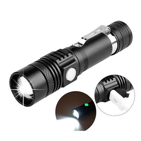 Фонарь ручной T6 BL-518, аккумуляторный 18650, зум (фокус), зарядка USB, 3 режима + SOS, X-Balog 00036 фото