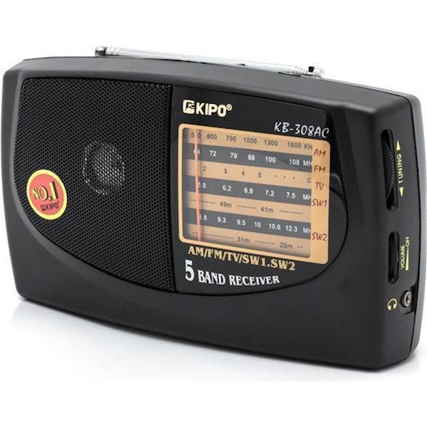 Радіоприймач KIPO KB-308AC портативний FM/AM/SW, мережевий (220V) 10003 фото