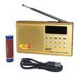Портативний радіоприймач-колонка JOC KK-9 Bluetooth, FM, USB, MicroSD, акумуляторний (змінний), золотистий