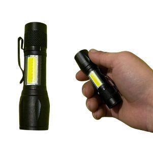 Ліхтар ручний XPE+COB BL-513 кишеньковий, акумуляторний, вбудований 18650, зум (фокус), бічна COB підсвітка, зарядка USB, X-Balog 00043 фото