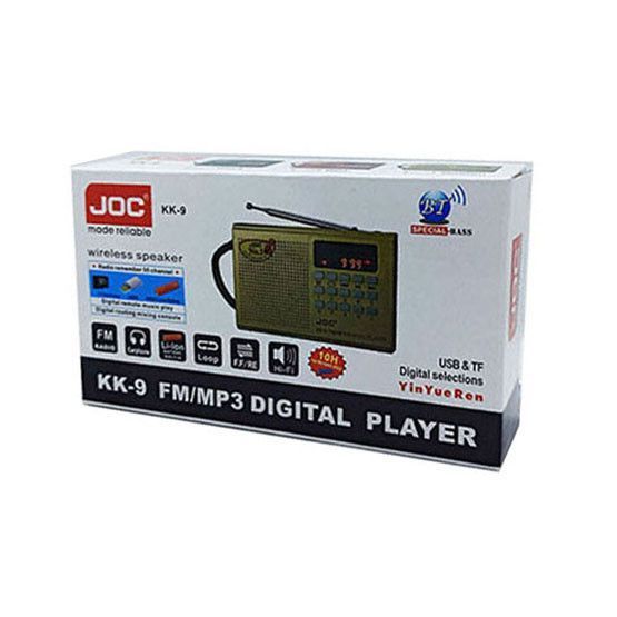 Портативный радиоприемник-колонка JOC KK-9 Bluetooth, FM, USB, MicroSD, аккумуляторный (сменный), черный 10006 фото