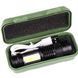 Ліхтар ручний XPE+COB BL-525 кишеньковий, акумуляторний, вбудований 18650, зум (фокус), бічна COB підсвітка, зарядка USB, X-Balog 00044 фото 6