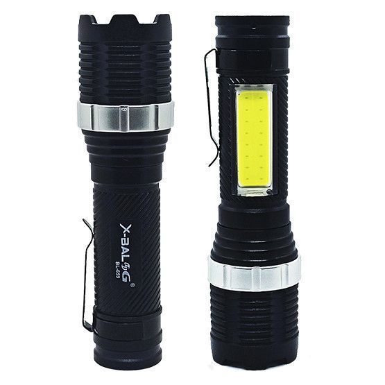 Ліхтар ручний XPE+COB BL-659, акумуляторний 18650, зум (фокус), бічна COB підсвітка, зарядка USB, X-Balog 00045 фото