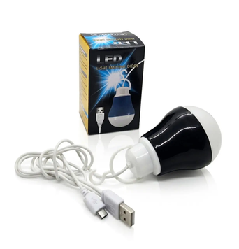 Лампа LED универсальная подвесная с крючком и кабелем USB, черная 00629 фото