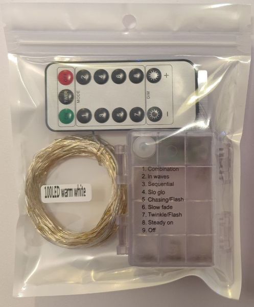Гирлянда "Роса" на батарейках с пультом, 10 м, 100 LED, синяя 02100 фото