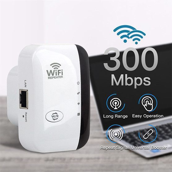 WiFi репитер 300 Мбит/с, усилитель сигнала, ретранслятор в розетку с LAN-портом 10203 фото