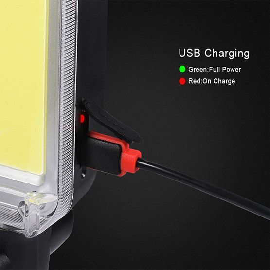 Лампа-фонарь ZJ-8859B, аккумуляторная 2&times;18650 (сменные), 2 режима, USB зарядка, магнит, крючок, прищепка, для дома и работы 00606 фото