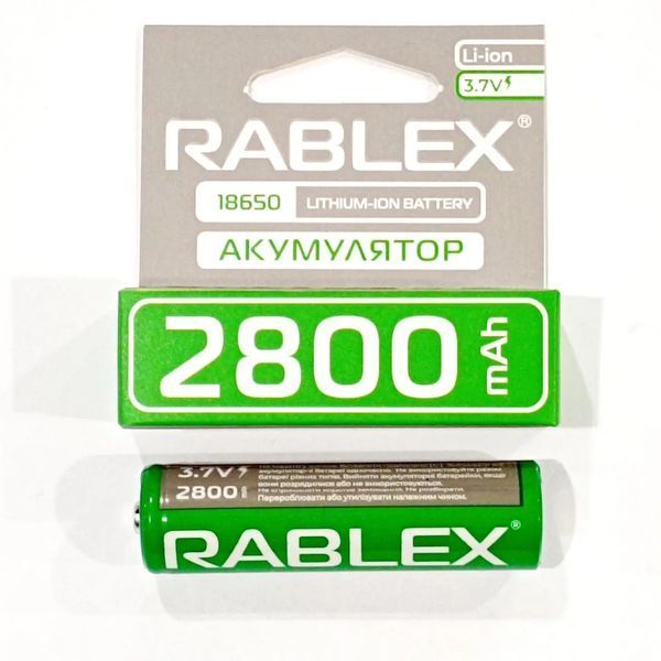 Акумулятор 18650 Rablex 2800mAh 3.7V Li-ion 03615 фото