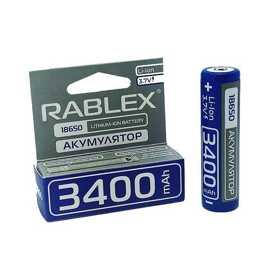 Аккумулятор с защитой 18650 Rablex 3400mAh 3.7V Li-ion 03619 фото Аккумулятор с защитой 18650 Rablex 3400mAh 3.7V Li-ion 03619 фото