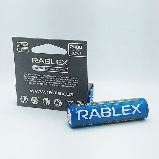 Аккумулятор с защитой 18650 Rablex 3400mAh 3.7V Li-ion 03619 фото Аккумулятор с защитой 18650 Rablex 3400mAh 3.7V Li-ion 03619 фото