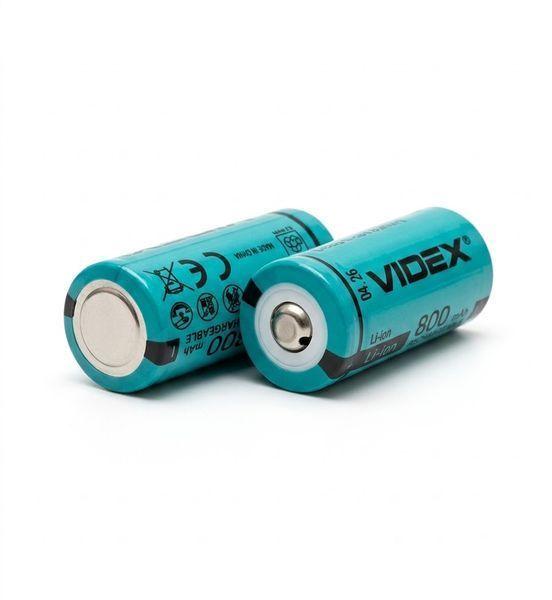 Акумулятор 16340 (CR123) Li-ion Videx 800mAh 3.7V Випуклий (Button Top) без захисту для ліхтарів та приладів 03621 фото