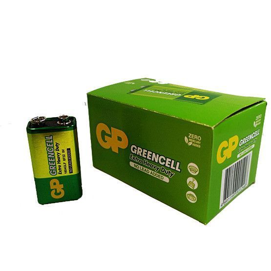 Батарейка крона GP Greencell 1604GLF 6F22 9V (Сольова) 03900 фото