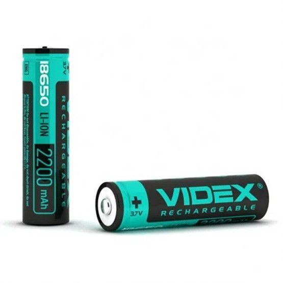 Аккумулятор с защитой 18650 Li-ion Videx 2200mAh 3.7V Выпуклый (Button Top) для фонарей и приборов 03623 фото
