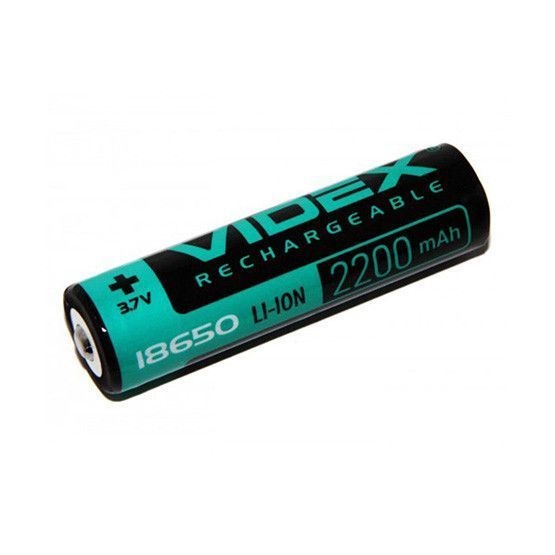 Аккумулятор с защитой 18650 Li-ion Videx 2200mAh 3.7V Выпуклый (Button Top) для фонарей и приборов 03623 фото