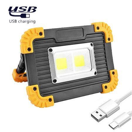 Прожектор LED L812-20W-COB+1W PowerBank, акумуляторний 2&times;18650 (змінні), потужний, зарядка USB, працює від 2&times;AAA 00621 фото