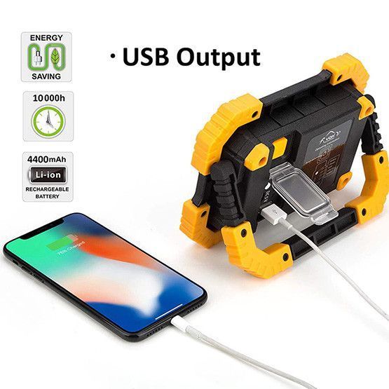 Прожектор LED L812-20W-COB+1W PowerBank, акумуляторний 2&times;18650 (змінні), потужний, зарядка USB, працює від 2&times;AAA 00621 фото
